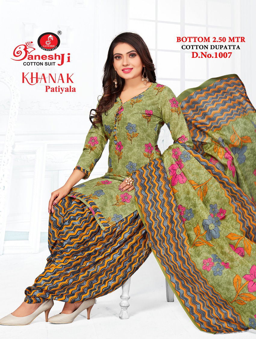 Ganeshji Khanak Patiyala 1 Daily Casual Wear Wholesale Dress Material Collection